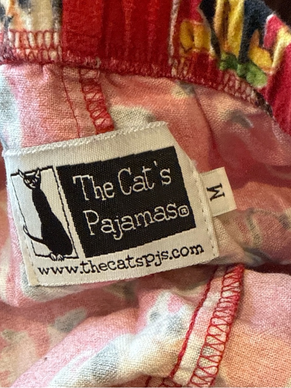 The Cat’S Pajamas Cowboy Western Print Lounge Pants Red Cotton Size M USA - Picture 2 of 5